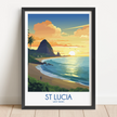 St Lucia Vintage Style Print