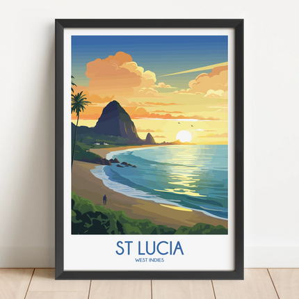 St Lucia Vintage Style Print