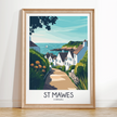 St Mawes Retro Travel Illustration