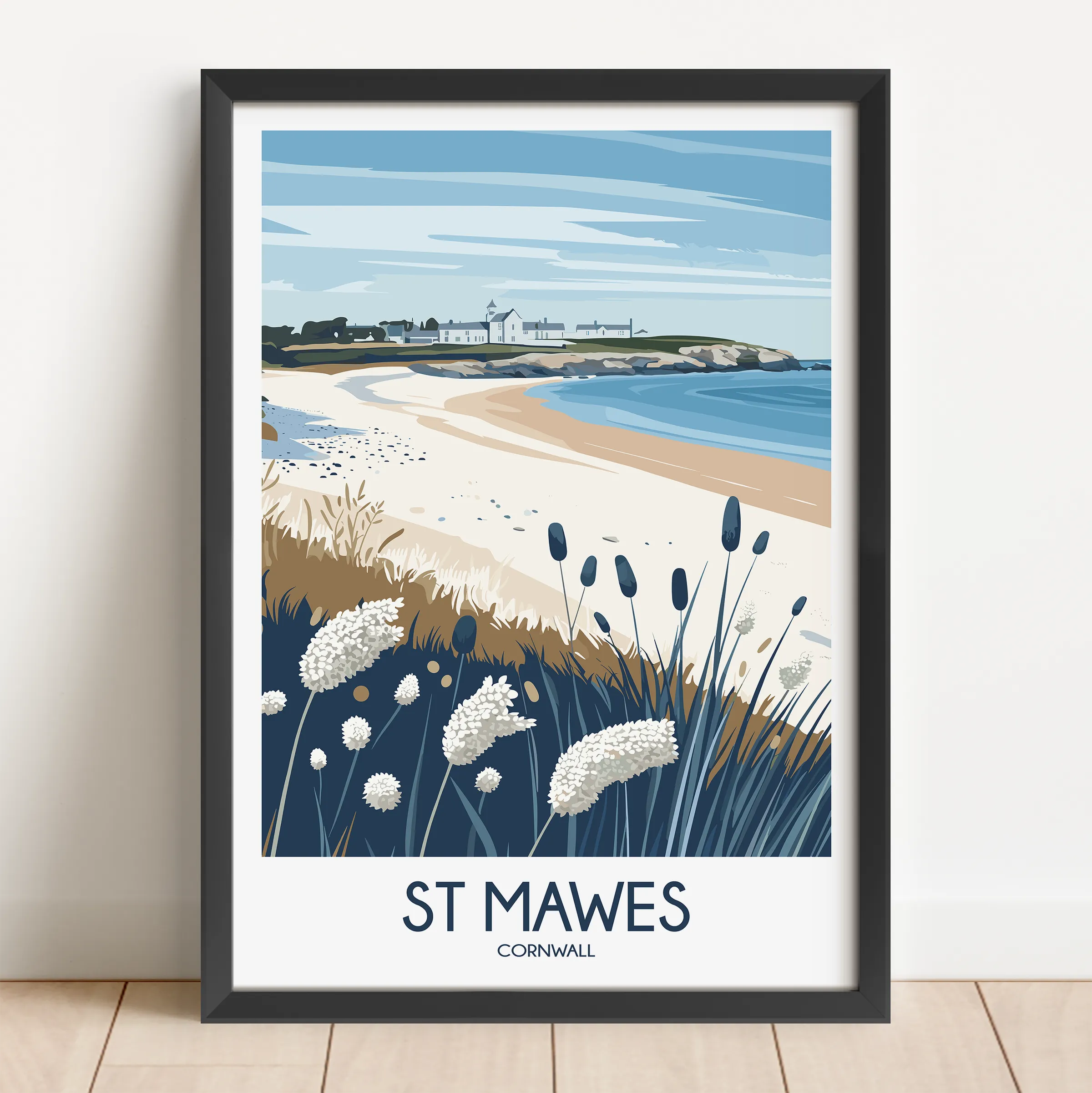 St Mawes Retro Travel Illustration