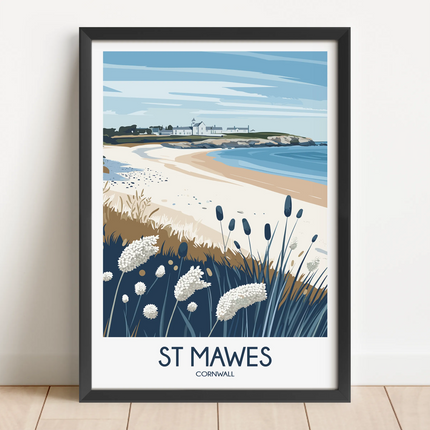 St Mawes Retro Travel Illustration