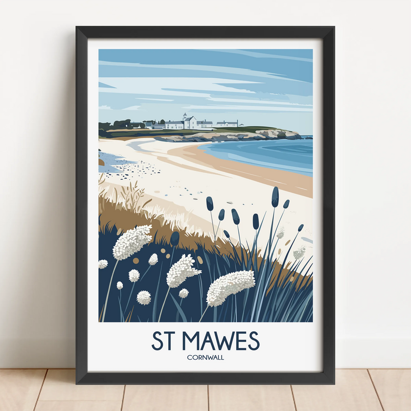 St Mawes Retro Travel Illustration