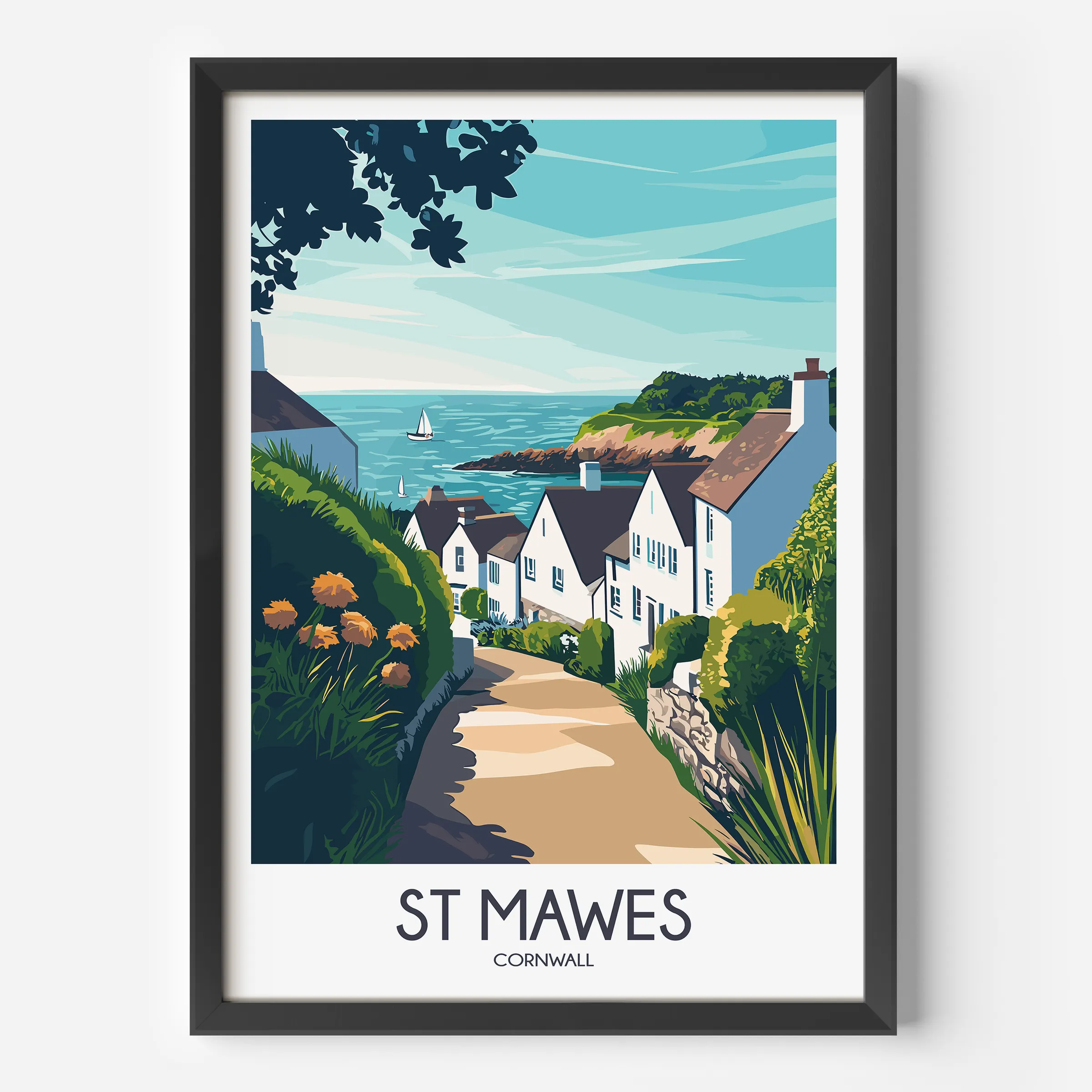 St Mawes Vintage Style Print