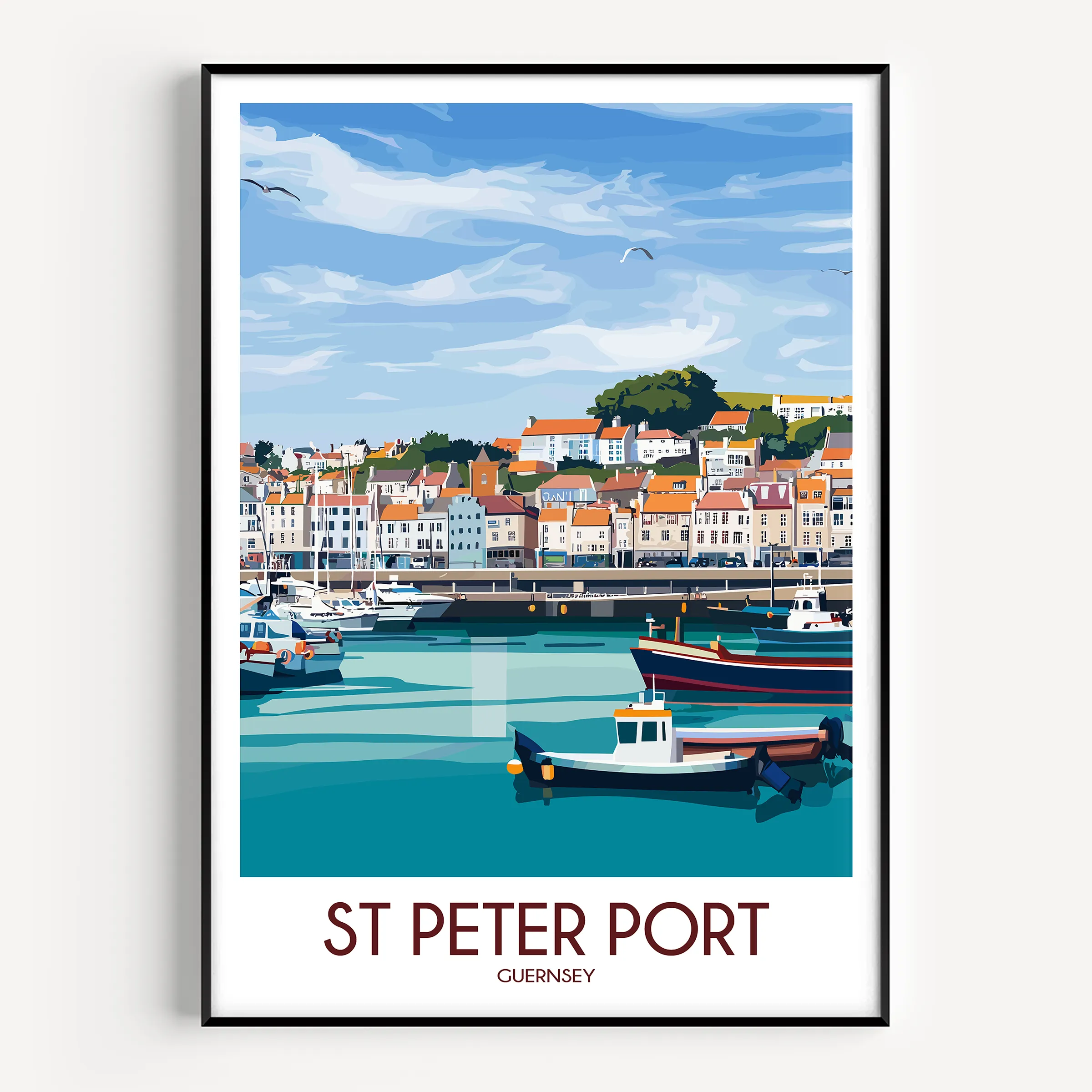 St Peter Port Modern Travel Poster