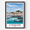 St Peter Port Retro Travel Illustration