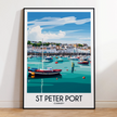 St Peter Port Retro Travel Illustration