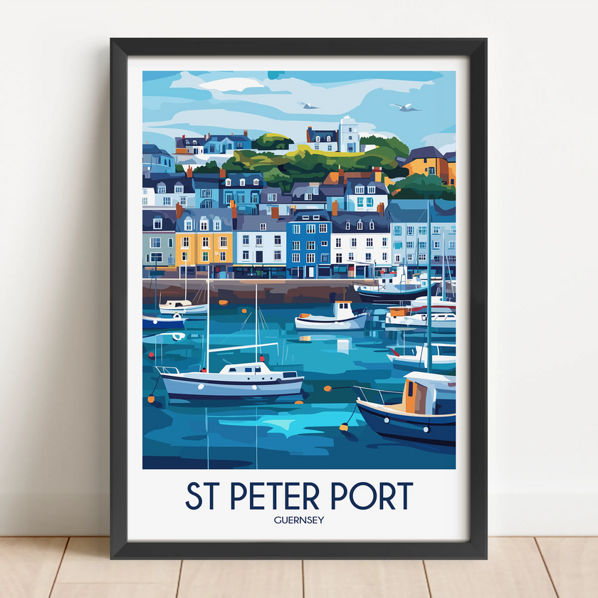 St Peter Port Vintage Style Print