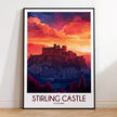 Stirling Castle Retro Travel Illustration