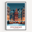 Stockholm Modern Travel Poster