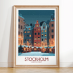 Stockholm Retro Travel Illustration