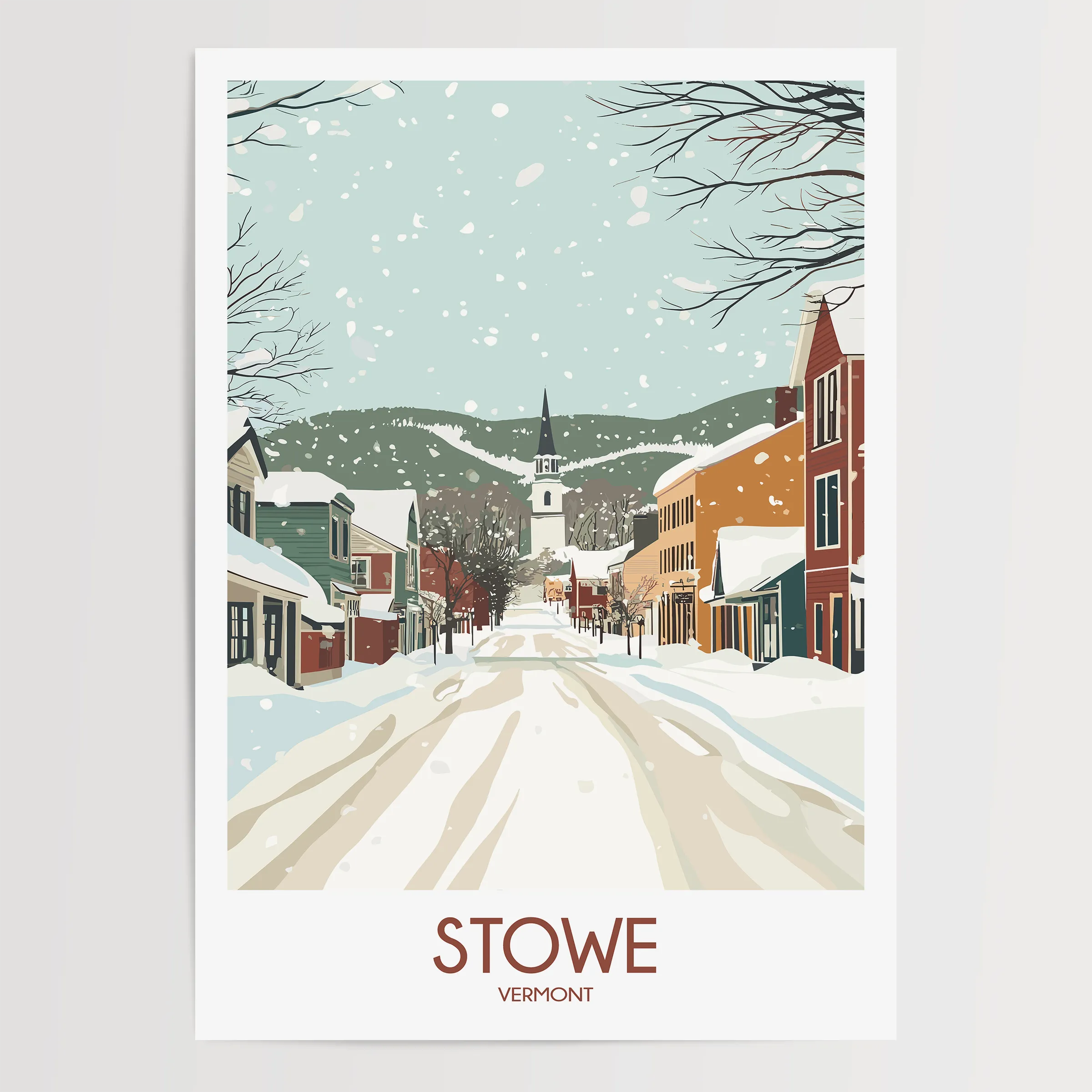 Stowe Retro Travel Illustration