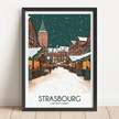 Strasbourg Modern Travel Poster