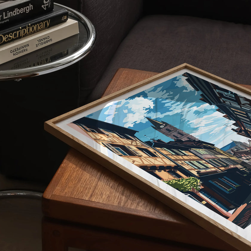 Strasbourg Retro Travel Illustration