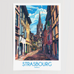 Strasbourg Retro Travel Illustration