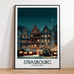 Strasbourg Retro Travel Illustration