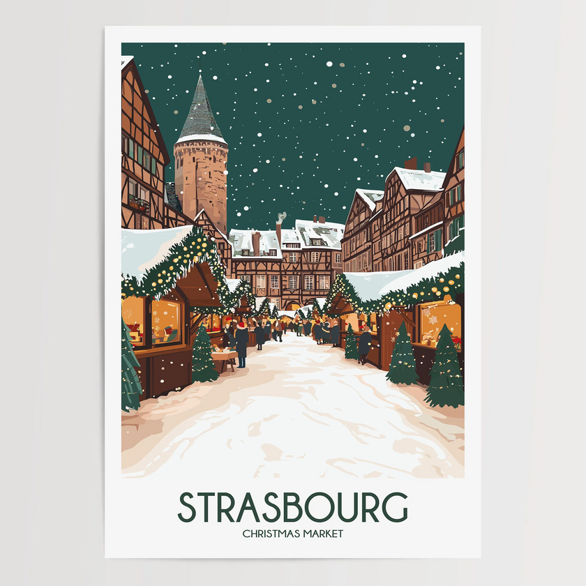 Strasbourg Vintage Style Print