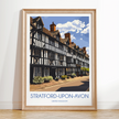 Stratford-Upon-Avon Retro Travel Illustration