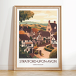 Stratford-Upon-Avon Retro Travel Illustration