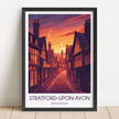 Stratford-Upon-Avon Retro Travel Illustration