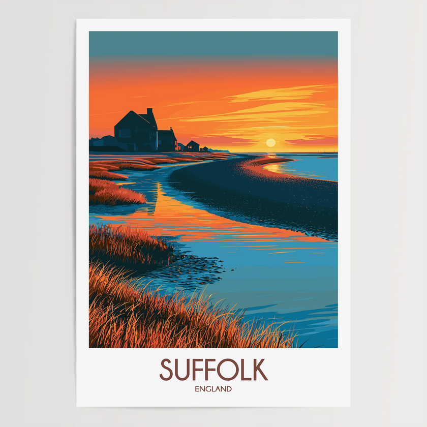Suffolk Modern Travel Poster