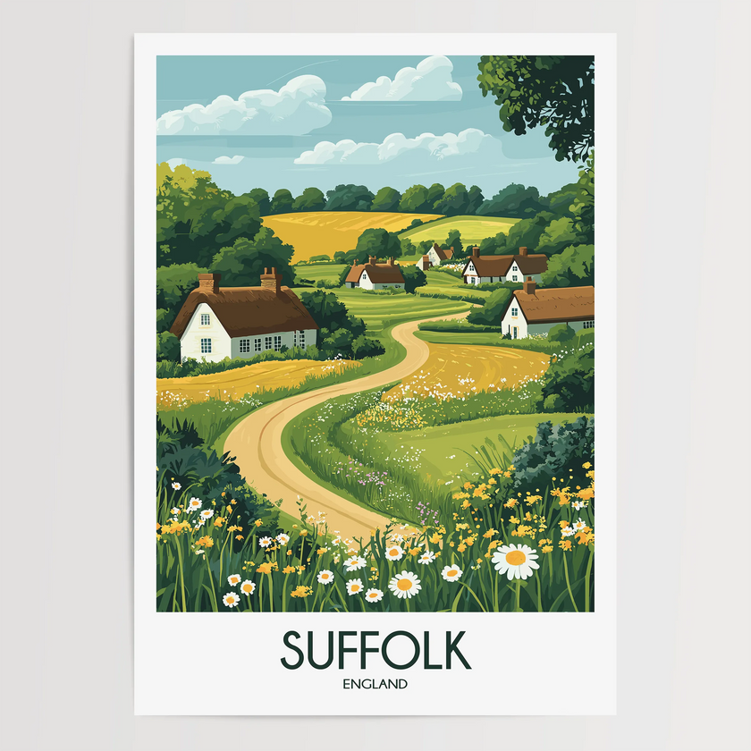 Suffolk Modern Travel Poster