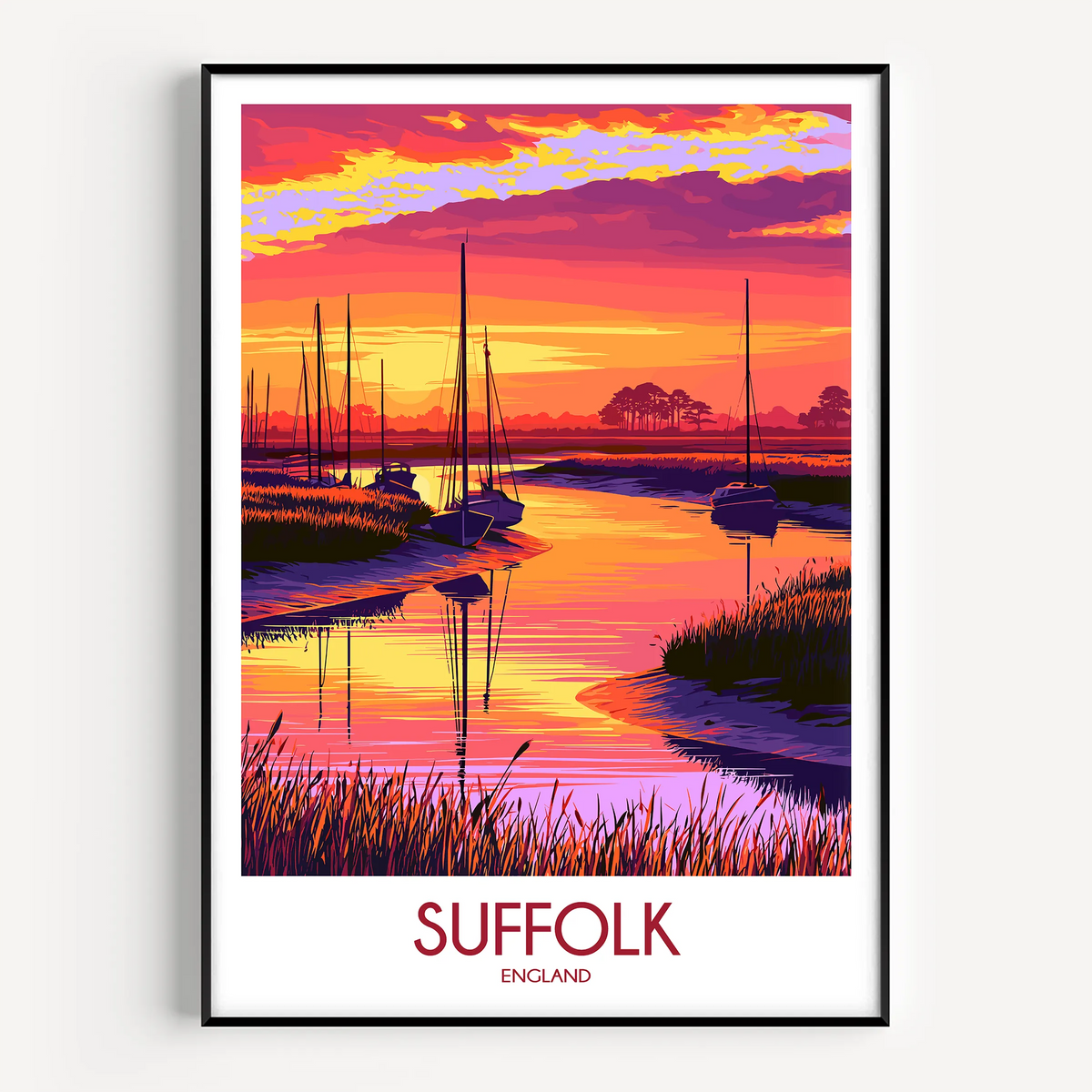 Suffolk Modern Travel Poster