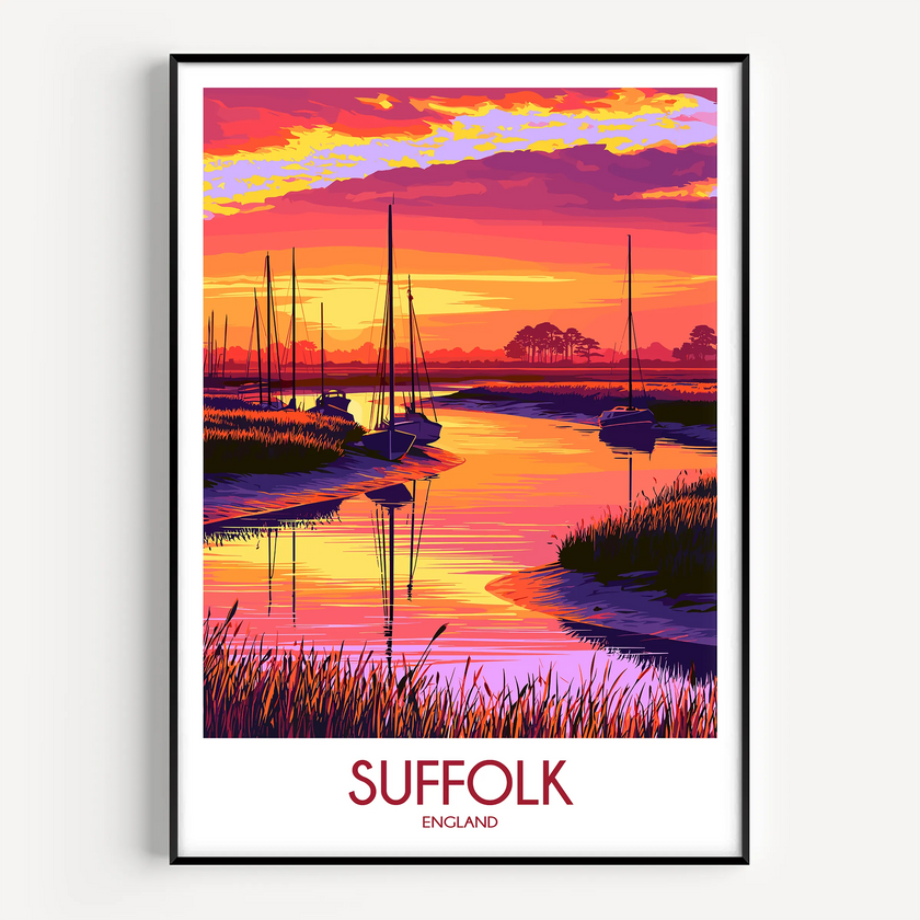 Suffolk Modern Travel Poster