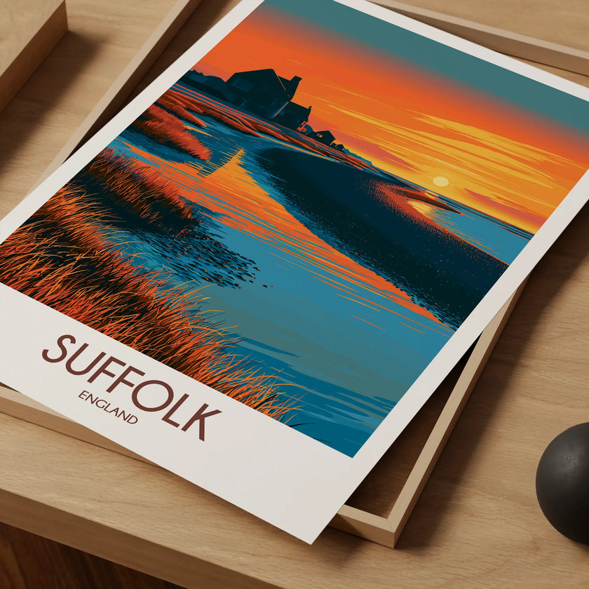 Suffolk Retro Travel Illustration