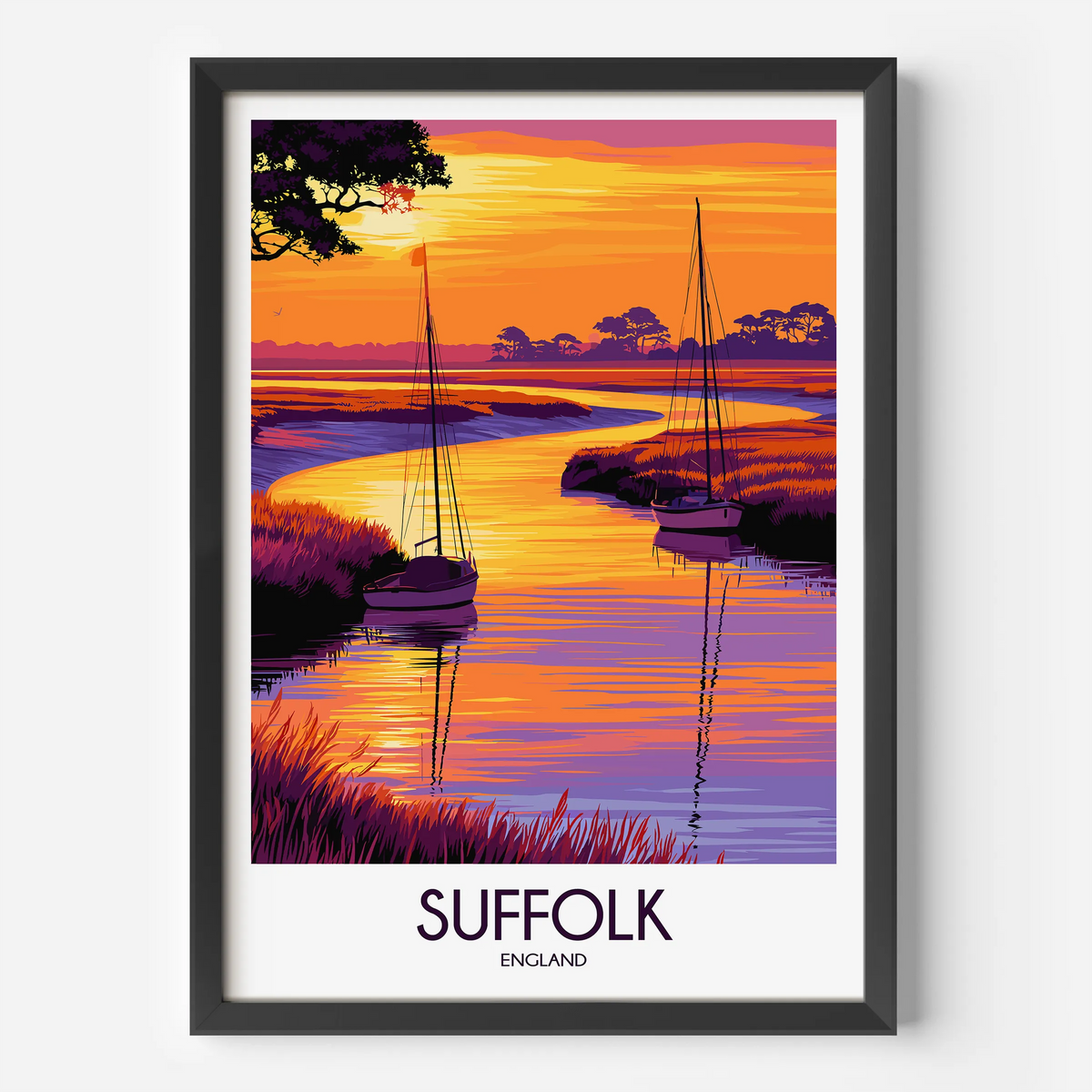 Suffolk Retro Travel Illustration
