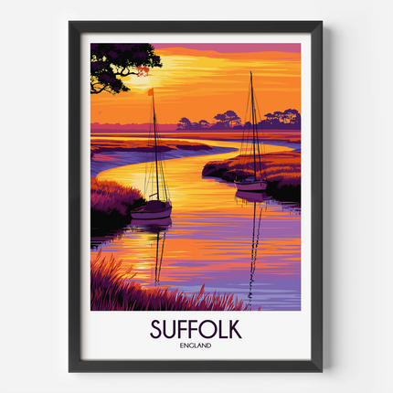 Suffolk Retro Travel Illustration