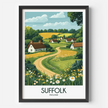 Suffolk Retro Travel Illustration