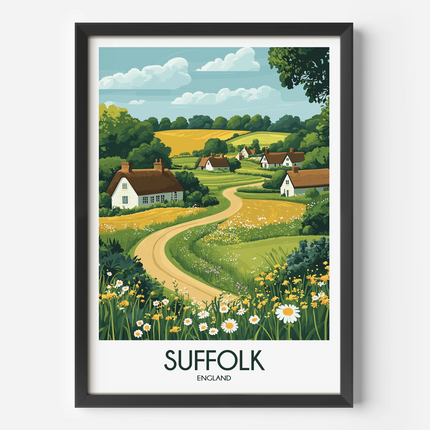 Suffolk Retro Travel Illustration