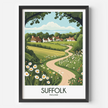 Suffolk Retro Travel Illustration
