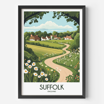 Suffolk Retro Travel Illustration