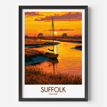 Suffolk Retro Travel Illustration