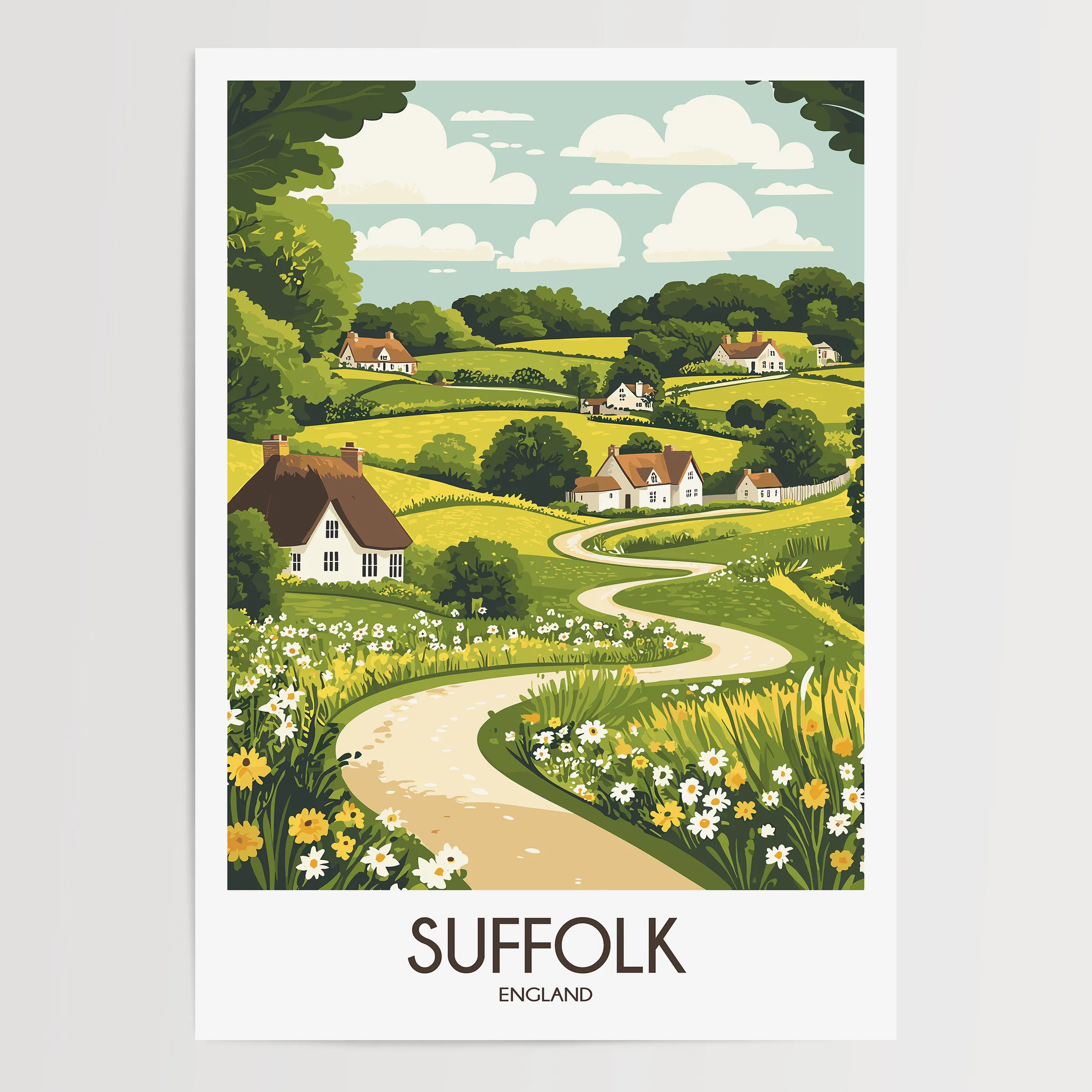 Suffolk Souvenir Poster Print