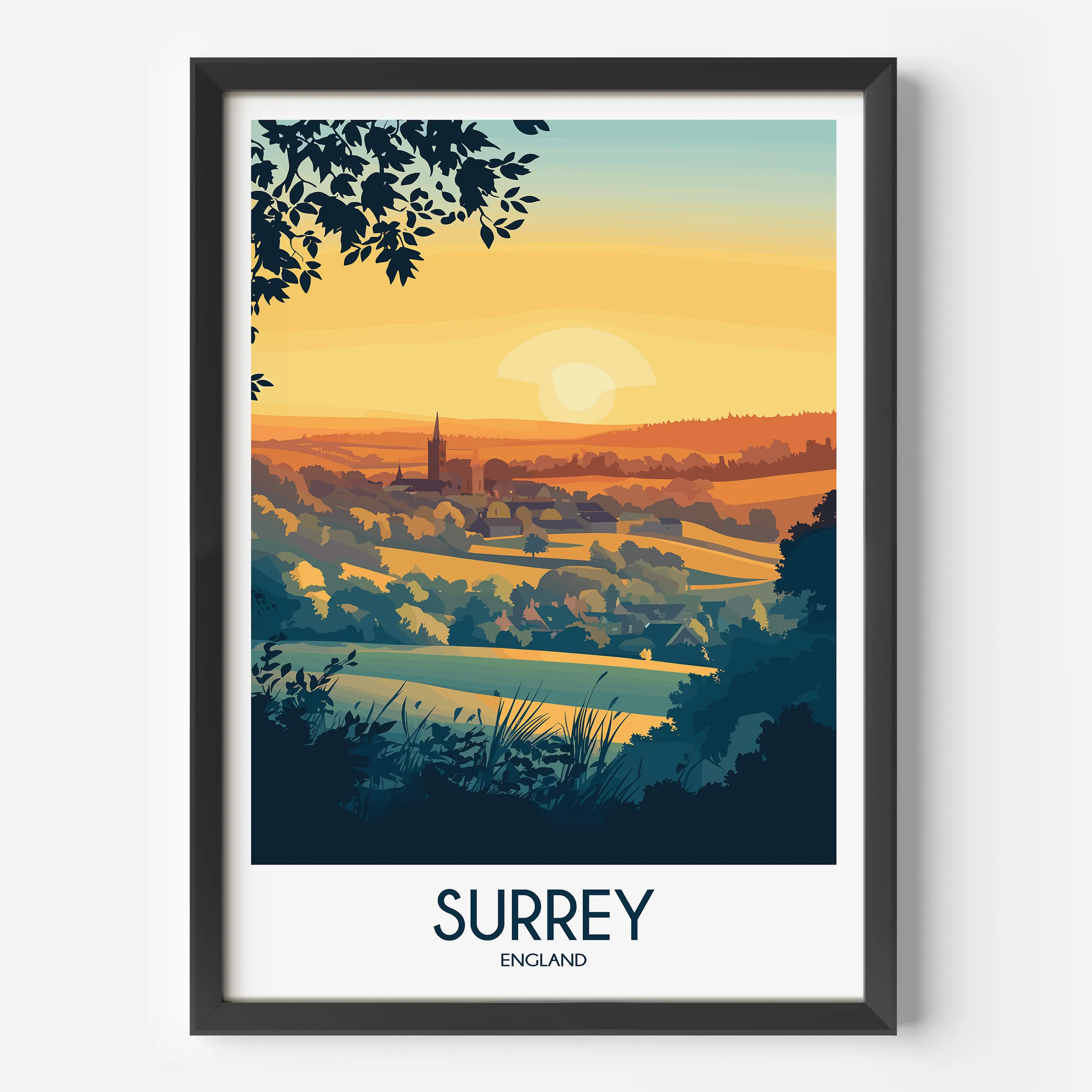 Surrey Modern Travel Poster