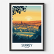 Surrey Modern Travel Poster