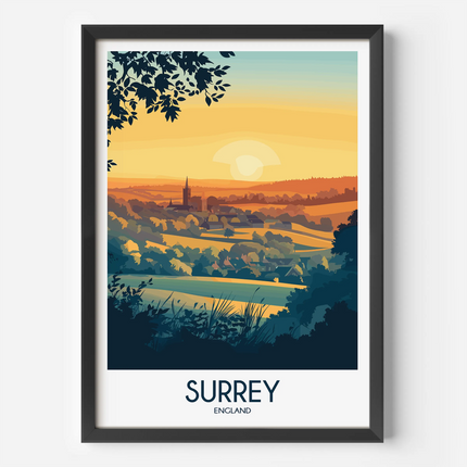 Surrey Modern Travel Poster