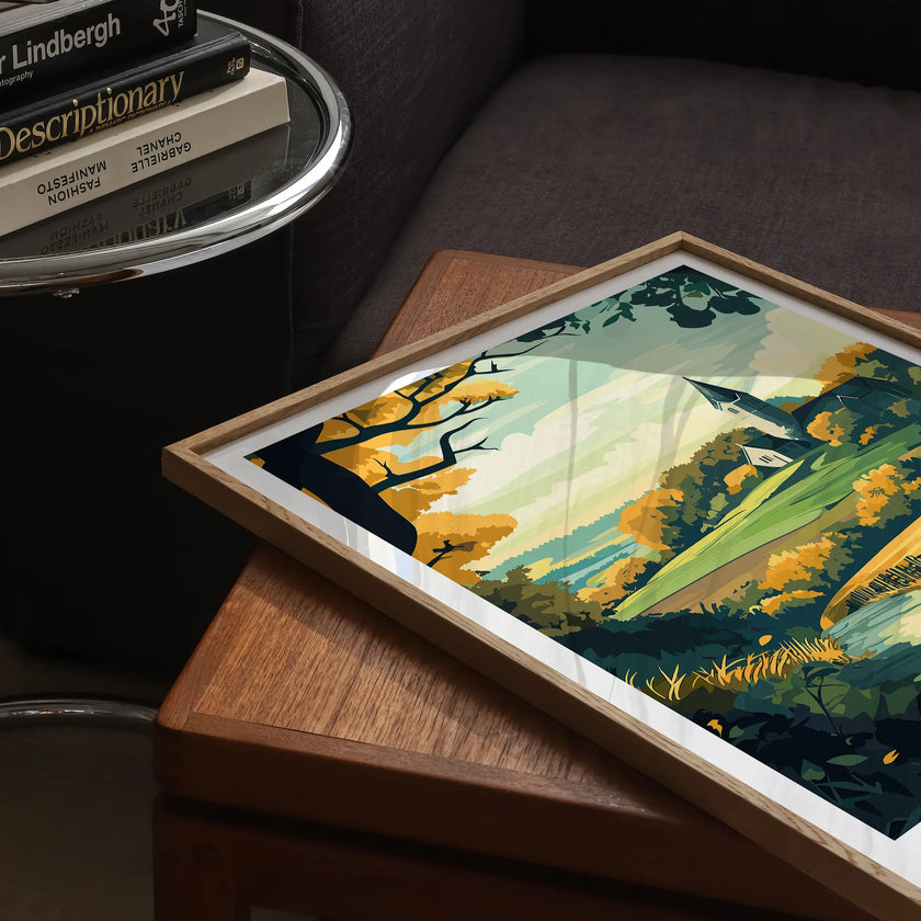 Surrey Retro Travel Illustration