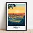 Surrey Retro Travel Illustration