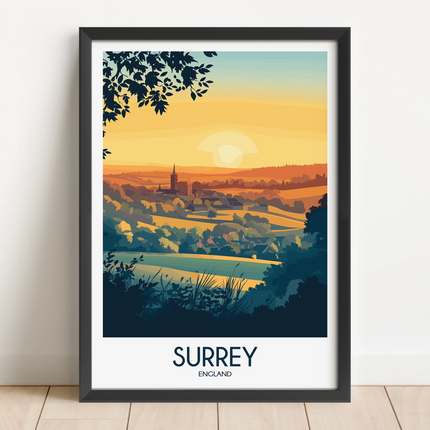 Surrey Retro Travel Illustration