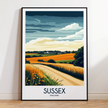 Sussex Retro Travel Illustration
