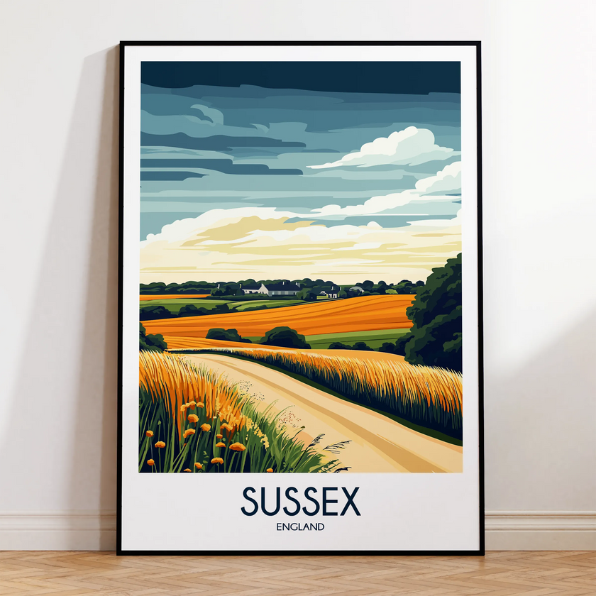 Sussex Retro Travel Illustration