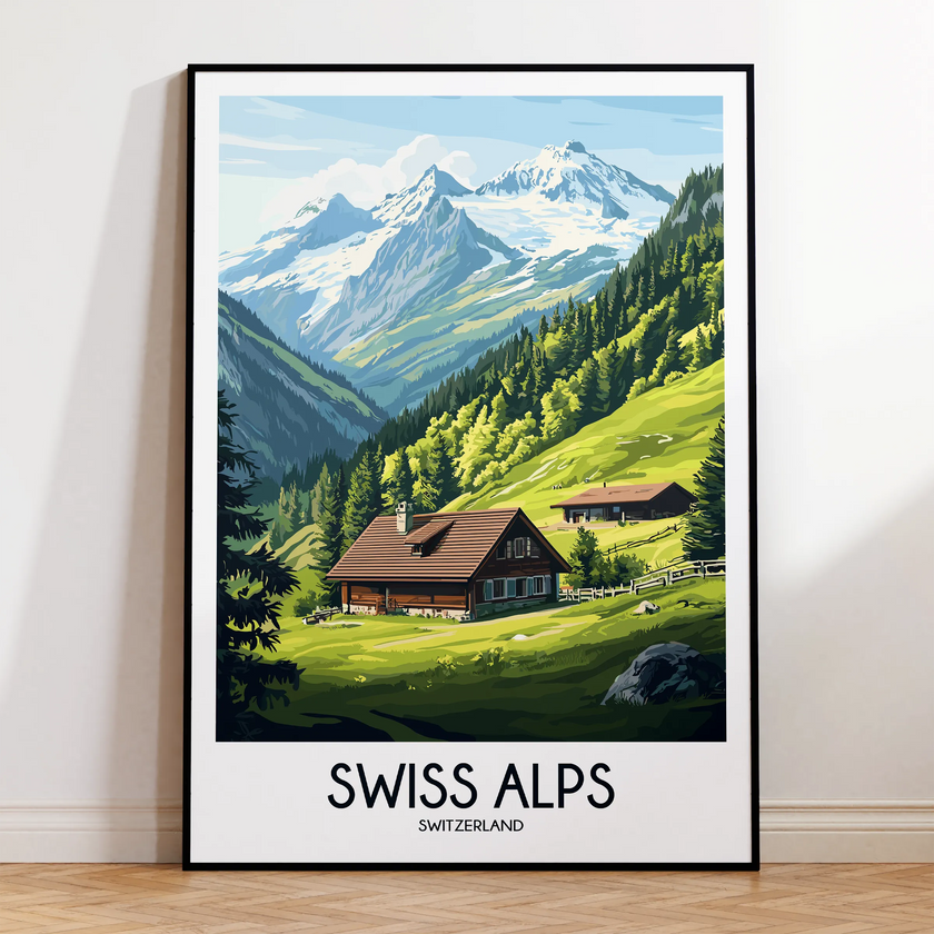 Swiss Alps Destination Art Gift