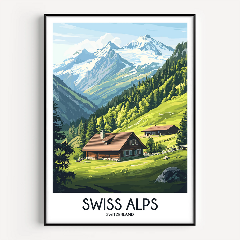 Swiss Alps Home Office Decor