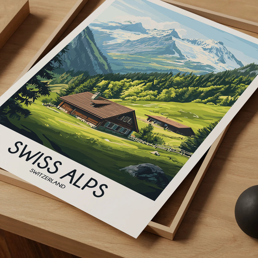 Swiss Alps Minimalist Wall Art