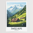 Swiss Alps Modern Travel Poster