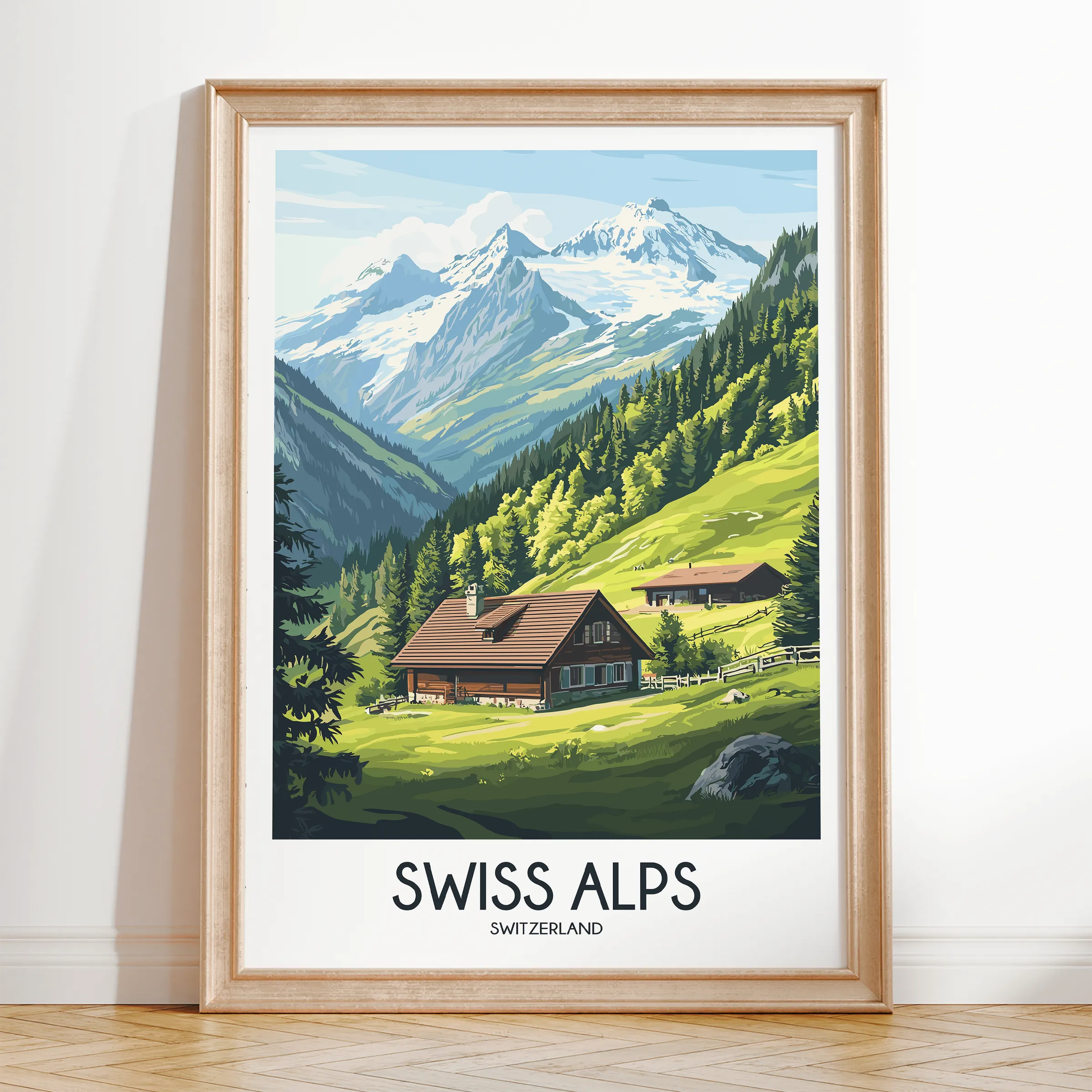 Swiss Alps Scenic Landscape Art