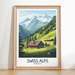Swiss Alps Scenic Landscape Art